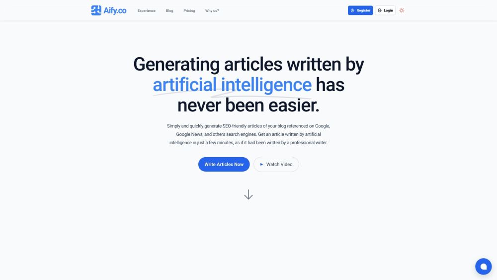 Aify.co: Quick, SEO-Friendly Blog Articles with AI Technology