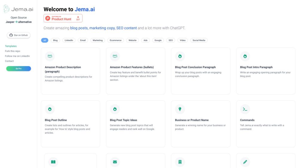 Jema.ai: AI-Driven Content Creation for Marketers & Writers - Featured on Best AI Tool