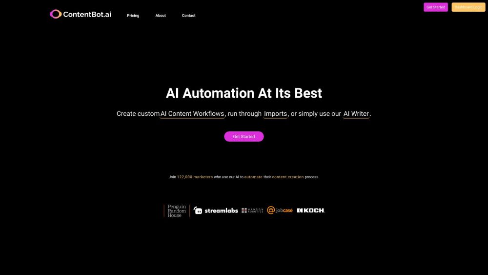 ContentBot: AI Workflow, Content Creation, Writer & Importer Tools - Featured on Best AI Tool