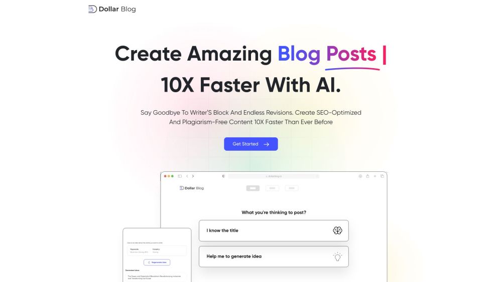 Dollar Blog: AI-Driven, Fast, SEO-Optimized, Plagiarism-Free Blog Creation - Featured on Best AI Tool