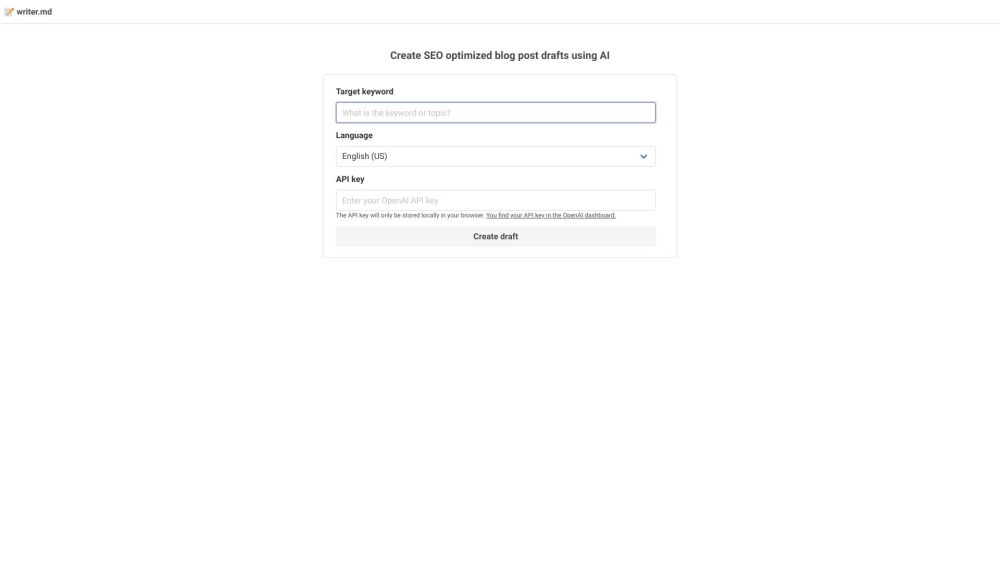 Writer AI: Effortless SEO-Optimized Blog Post Draft Creation