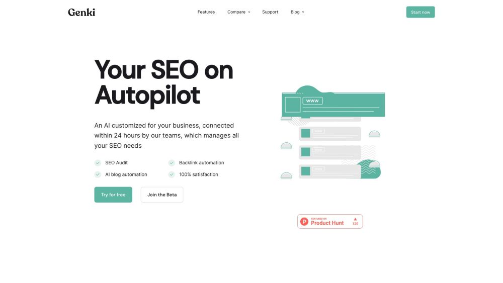 Genki AI SEO : Automate SEO, Keywords, Links & Blogs for Growth - Featured on Best AI Tool