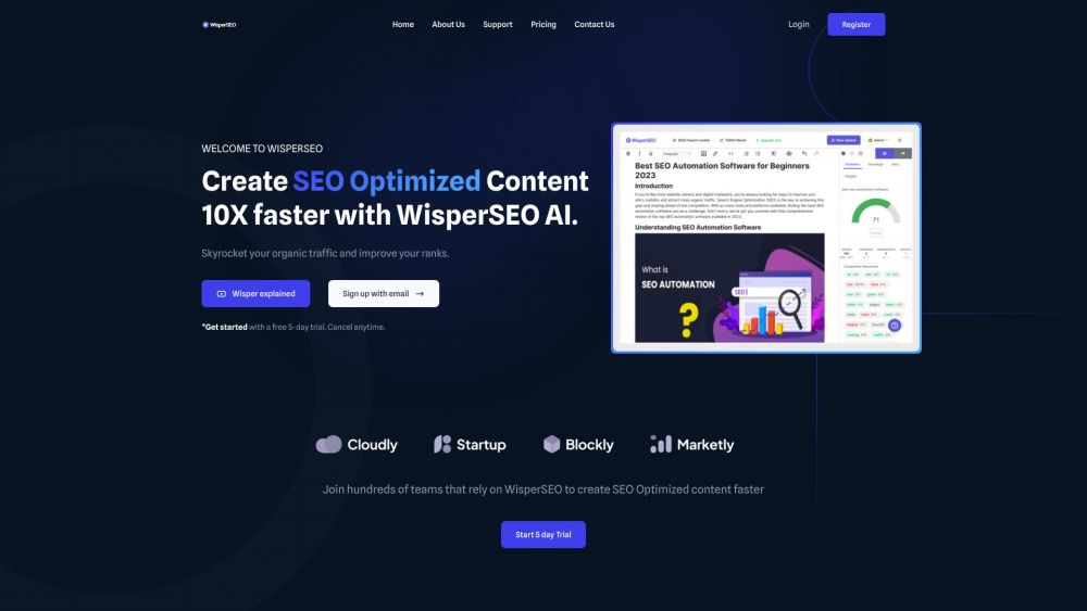 WisperSEO: AI Content, Keyword Extraction, Analysis for SEO Success