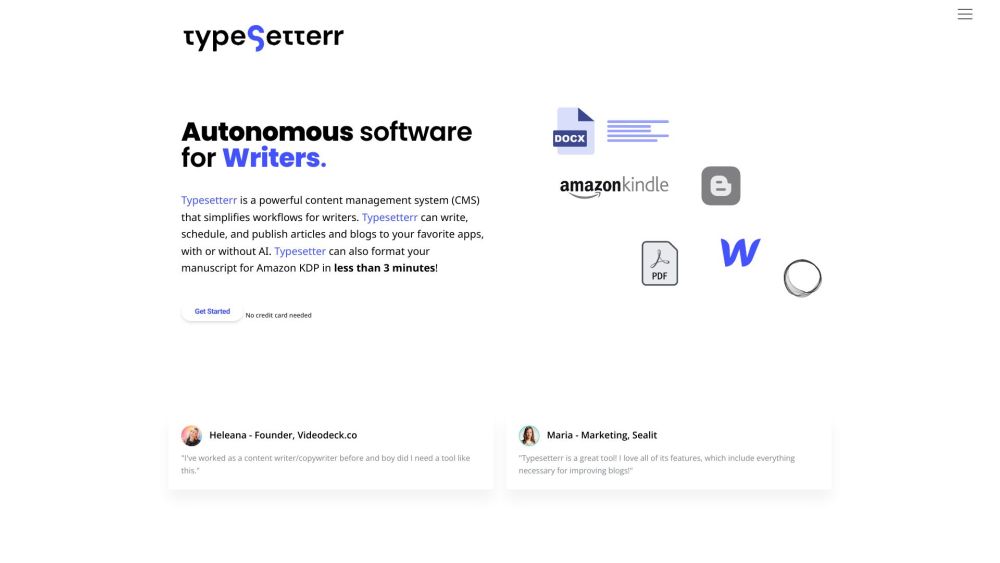 Typesetterr: CMS for Blogs, Articles & Amazon KDP Formatting - Featured on Best AI Tool