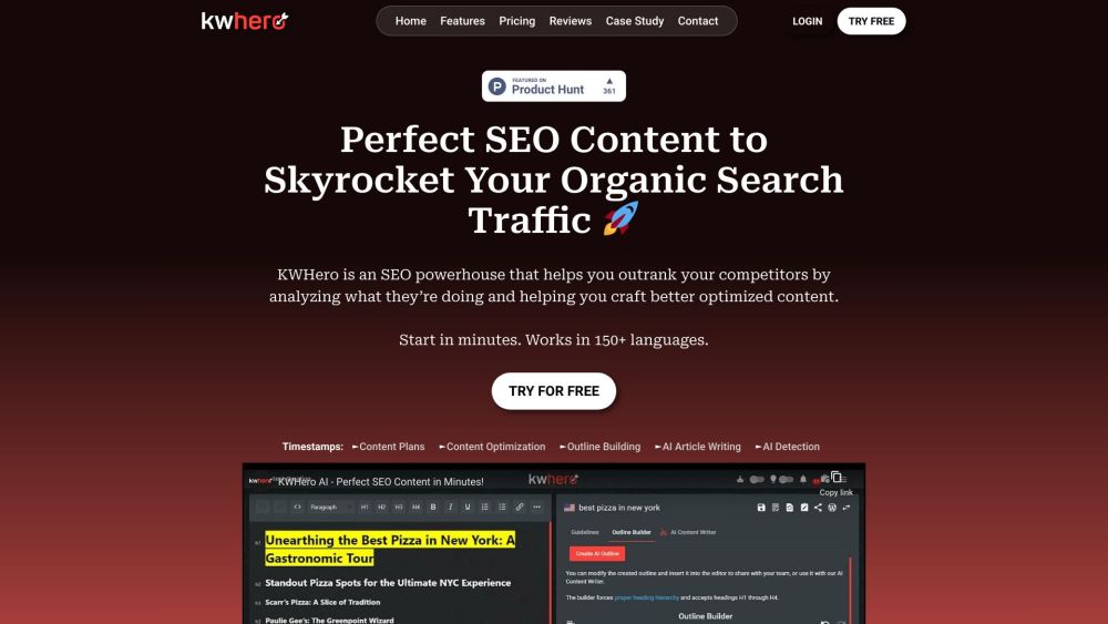 KWHero: SEO Powerhouse for Analysis & Optimized Content Craft - Featured on Best AI Tool