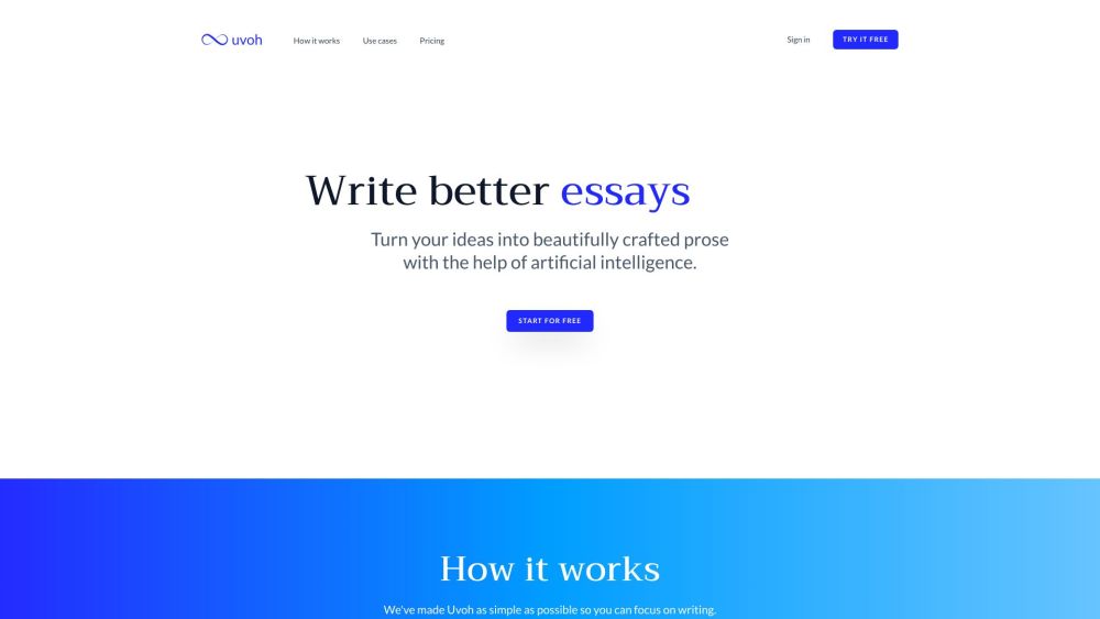 Uvoh: AI-Powered Writing Tool for Fast High-Quality Content Creation