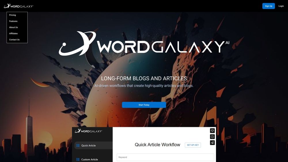 Wordgalaxy: SEO-Optimized, High-Quality Content Creation Tool