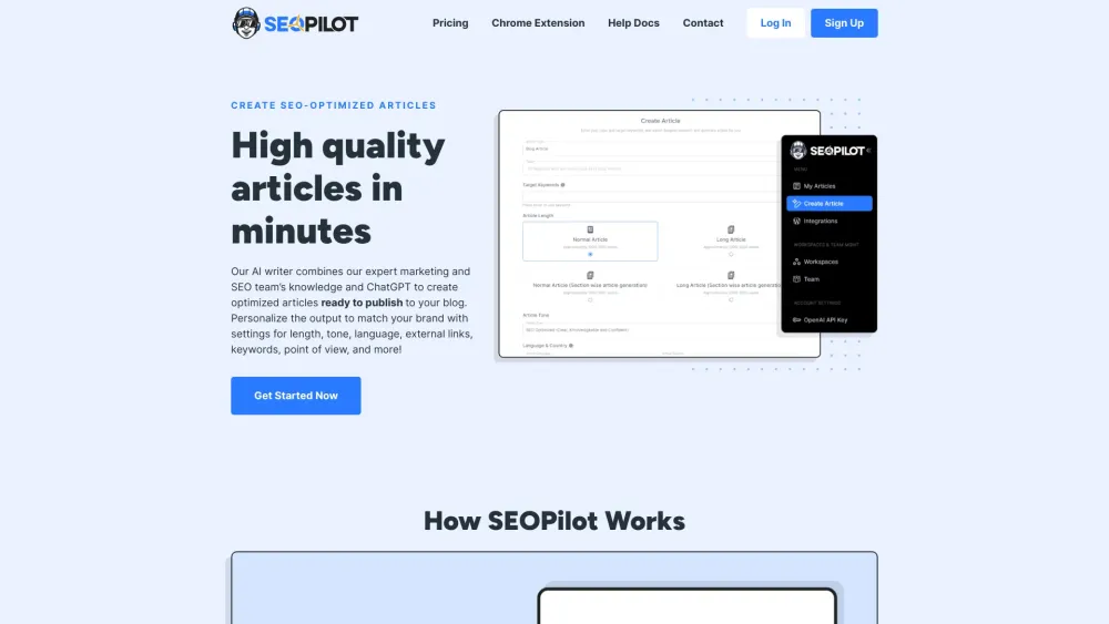 SEOPilot: AI-Driven SEO Content Writer for Long Articles