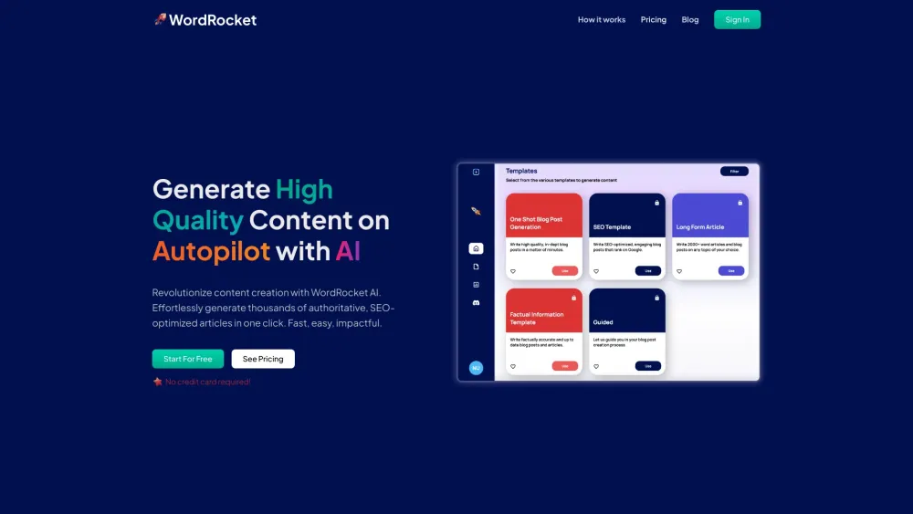 WordRocket AI : AI-Driven Content Tool for High-Quality Blog Posts