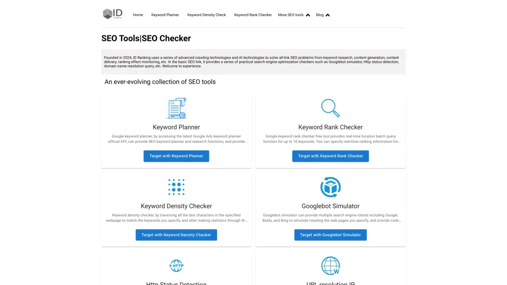 ID Ranking: SEO Tool : Keyword Planner, Rank Checker, Content Density Analysis