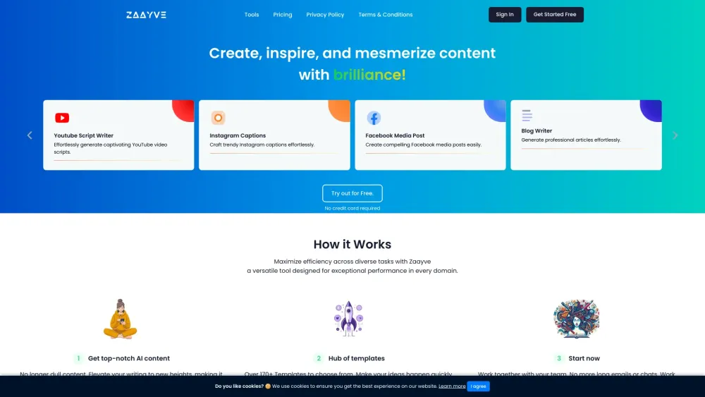 Zaayve AI: 170+ Tools for Social, Writing, Marketing & HR Content