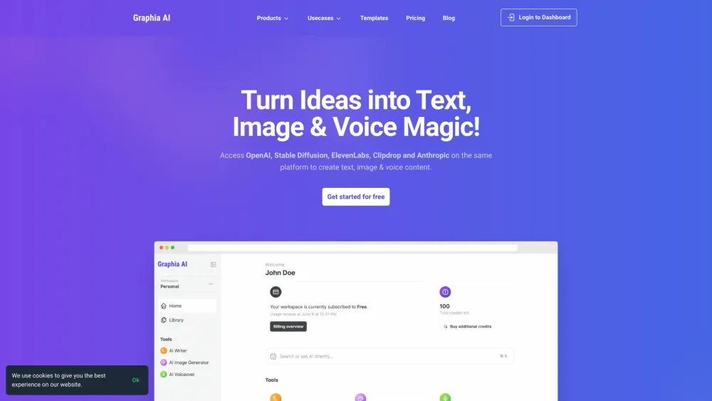 Graphia AI : Unified Text, Image, Voice Tools & Top API Integration