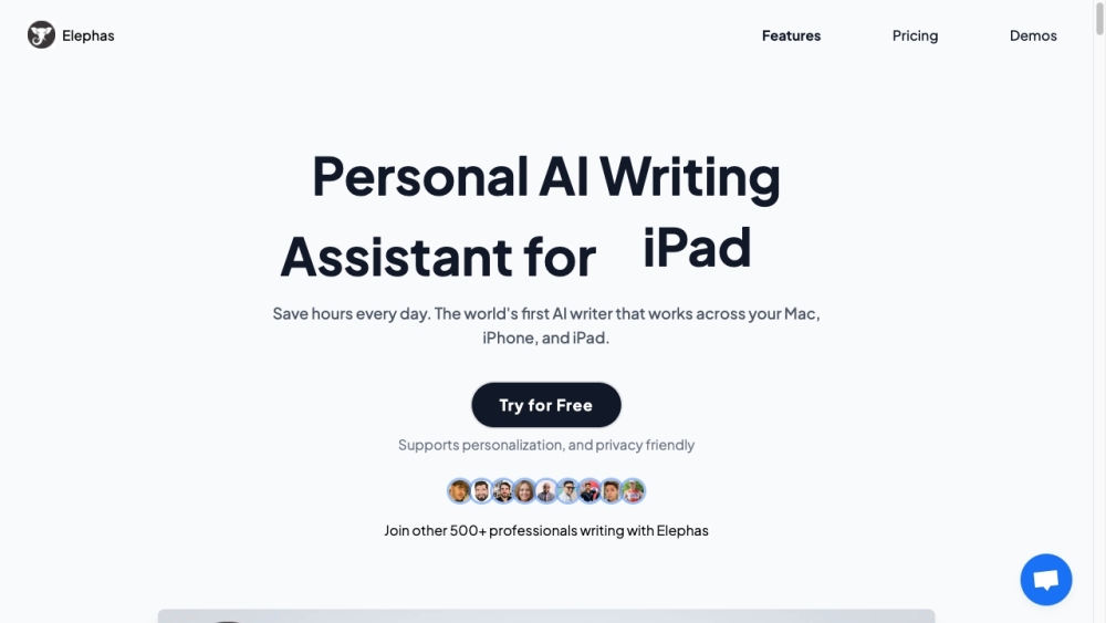 Elephas: AI Writing Assistant for Mac, iPhone, iPad: Save Time, Streamline Writing - Featured on Best AI Tool