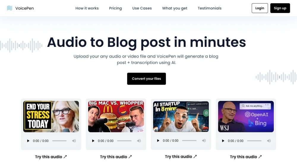 VoicePen: AI Audio/Video Converter for Quick Blog Posts - Featured on Best AI Tool