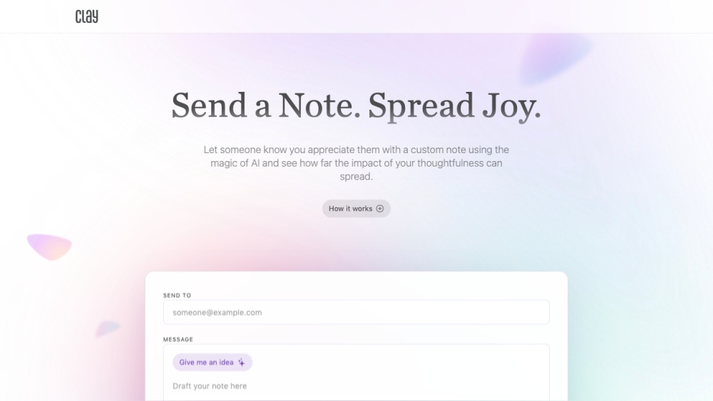Clay: AI-Crafted Notes for Heartfelt Appreciation & Joyful Messages