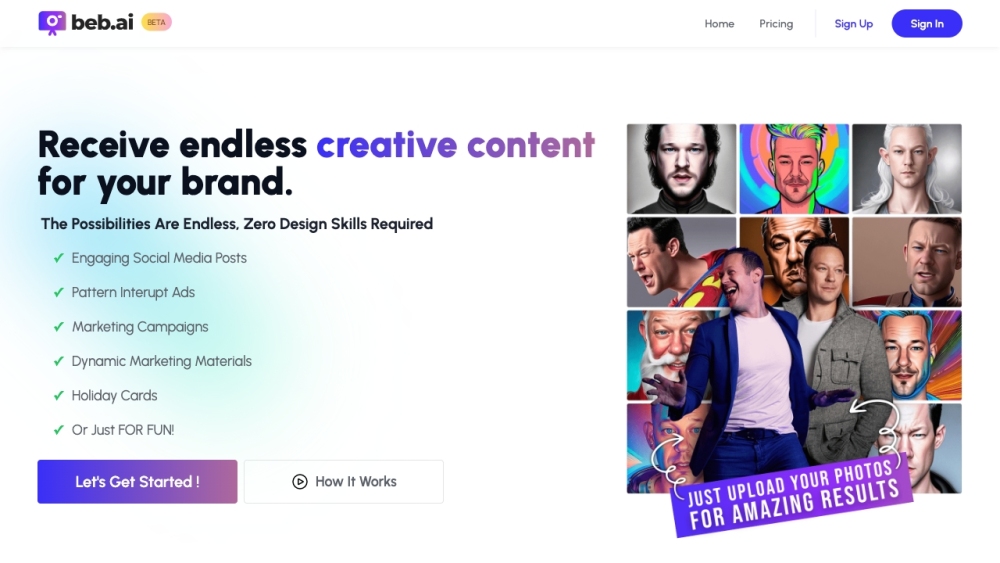 Beb.ai: AI-Powered Creative Content for Brands & Marketers: Endless Social Posts, Ads, Campaigns, Holiday Cards – No Design Skills Needed