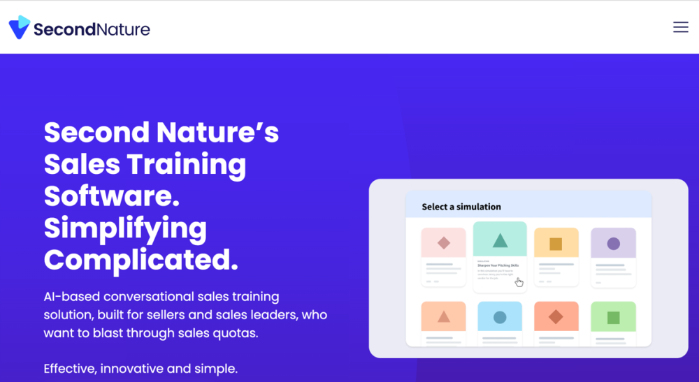 Second Nature : AI Sales Training with Real Conversations & Feedback