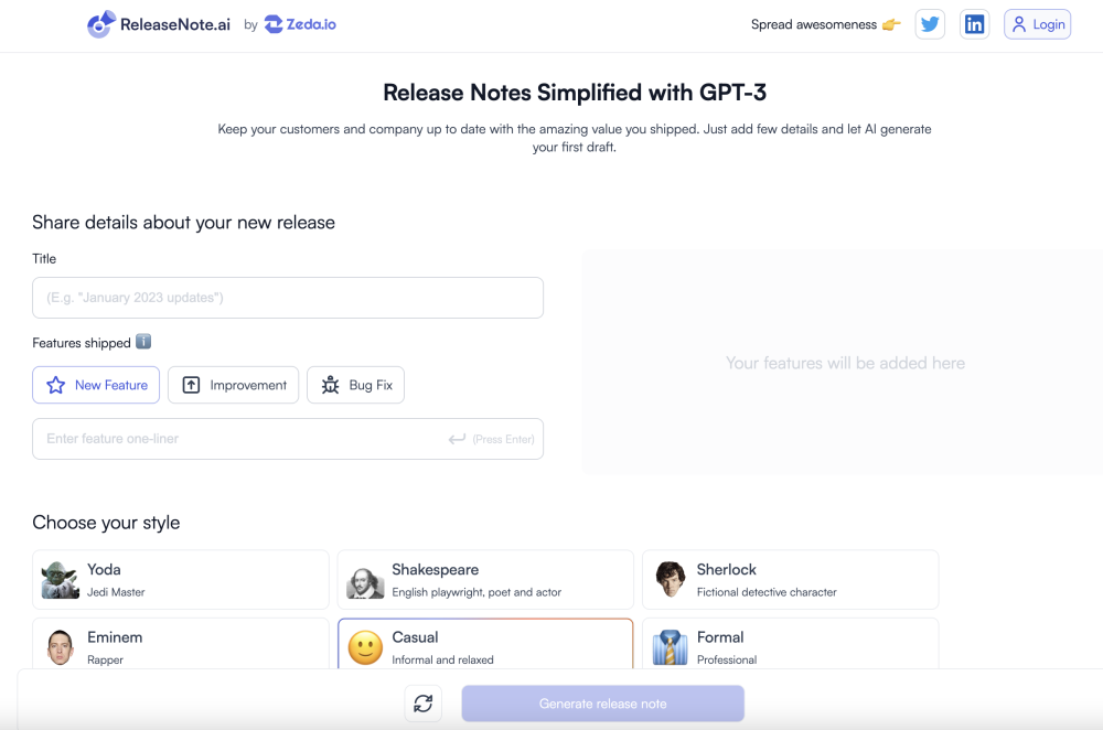 Release Notes Simplified with GPT-3: AI Tool for Easy Updates : Streamline updates, create clear release notes effortlessly
