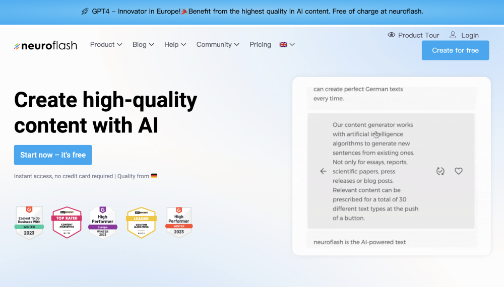 Neuroflash: Top AI Content & SEO Tool in 7 Languages