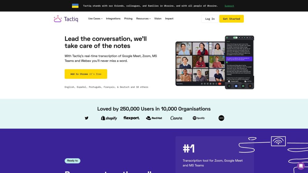 Tactiq: Real-Time Transcription, AI Summaries, Action Items