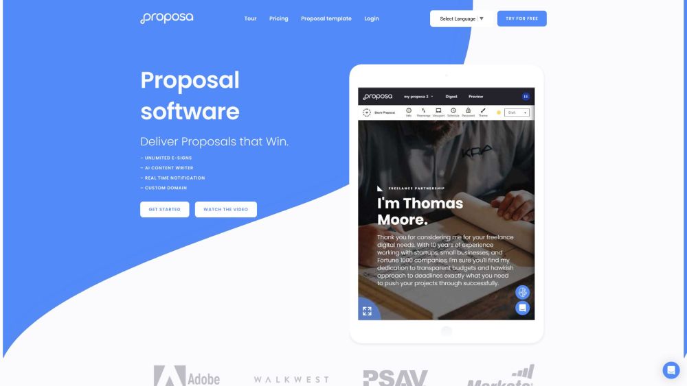 Proposa: AI-Powered eSign, Content Writer, CRM & GPS Tracker