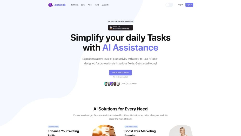 Zentask: AI Articles & Images for Blogs/Businesses