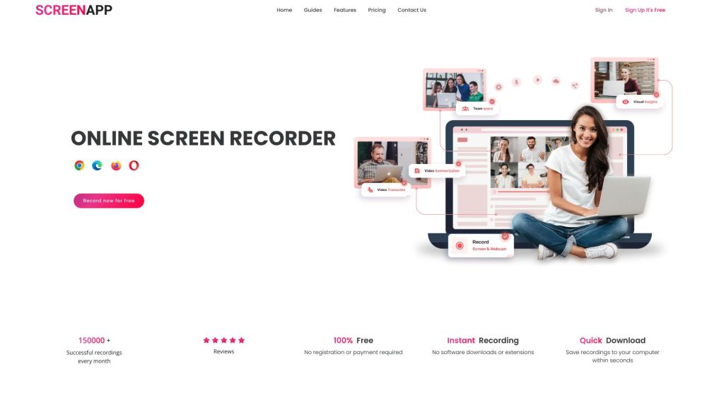 ScreenApp: Free AI-Powered Screen Recorder : Capture, Transcribe, Condense