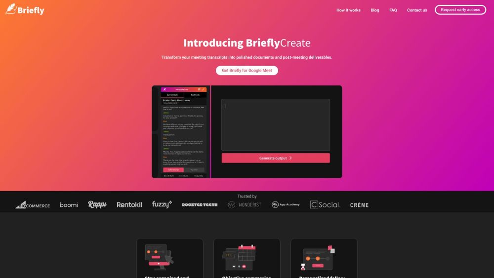BrieflyAI: Transcribe, Summarize & Organize Meetings Automatically