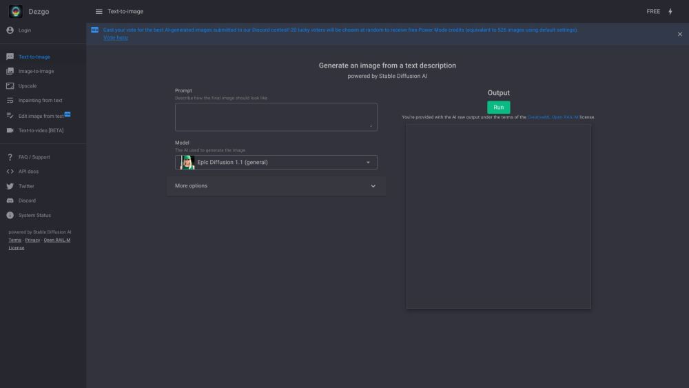 Dezgo: AI Text-to-Image Generator – High-Quality, Free Tier