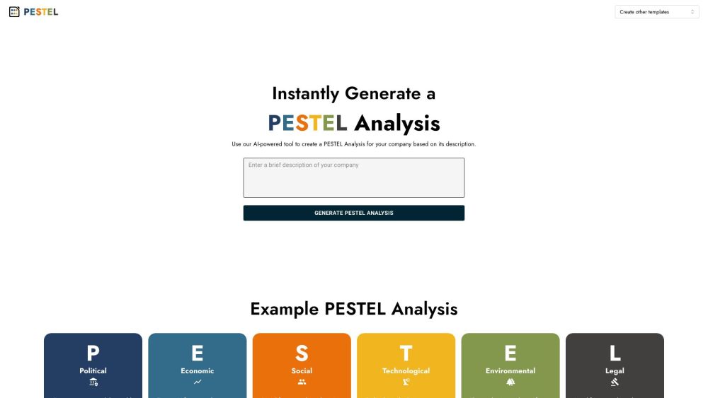 AI PESTEL Analysis Generator: AI-Powered, In-Depth, Actionable Insights