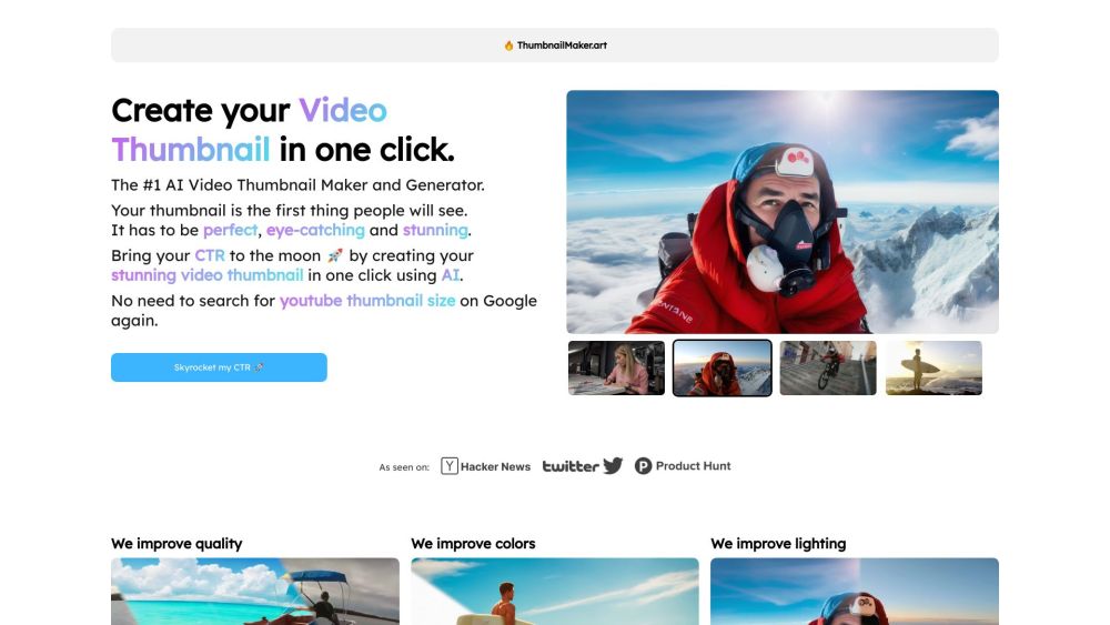 ThumbnailMaker: AI-Powered YouTube Thumbnails in Seconds!
