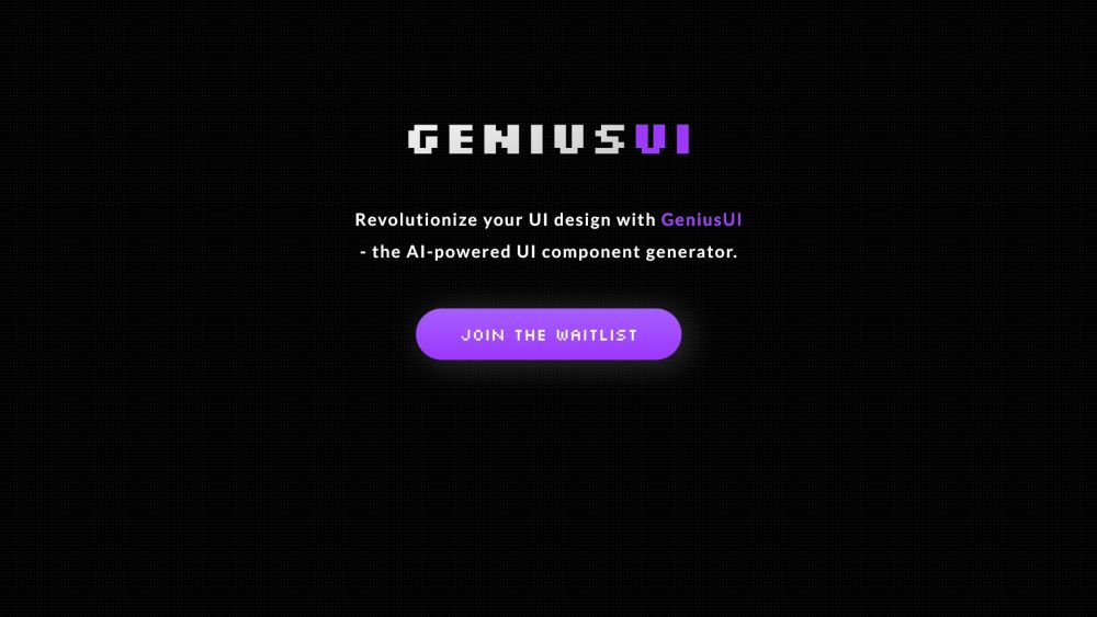 GeniusUI: AI-Powered UI Components for Stunning Designs