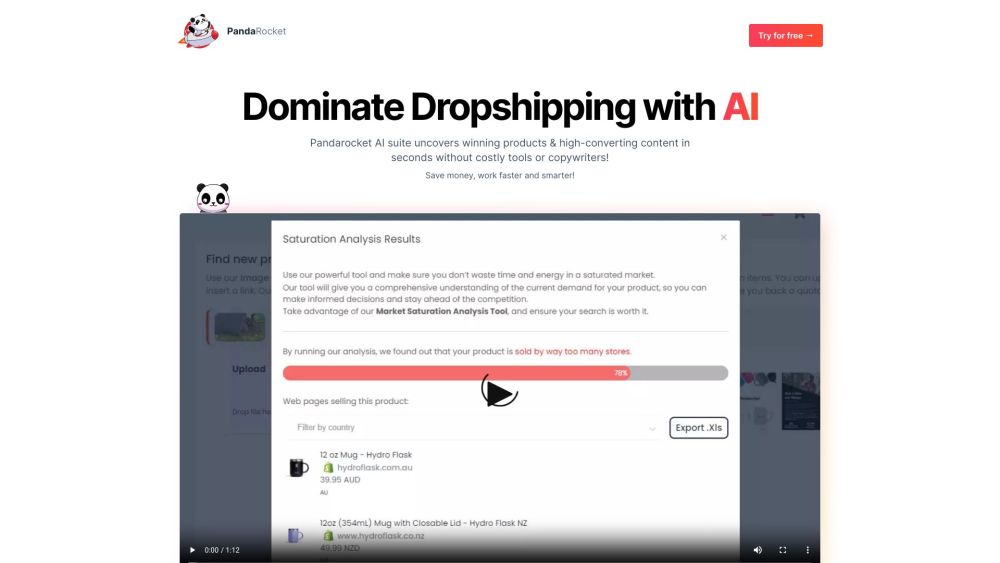 Pandarocket: AI Dropshipping Suite for Product Analysis, Marketing Optimization & Customer Insights