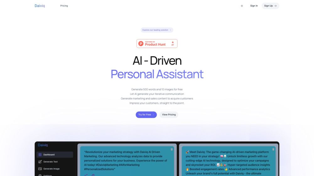 Daiviq - AI Marketing: Brainstorming, Auto-Docs, Research