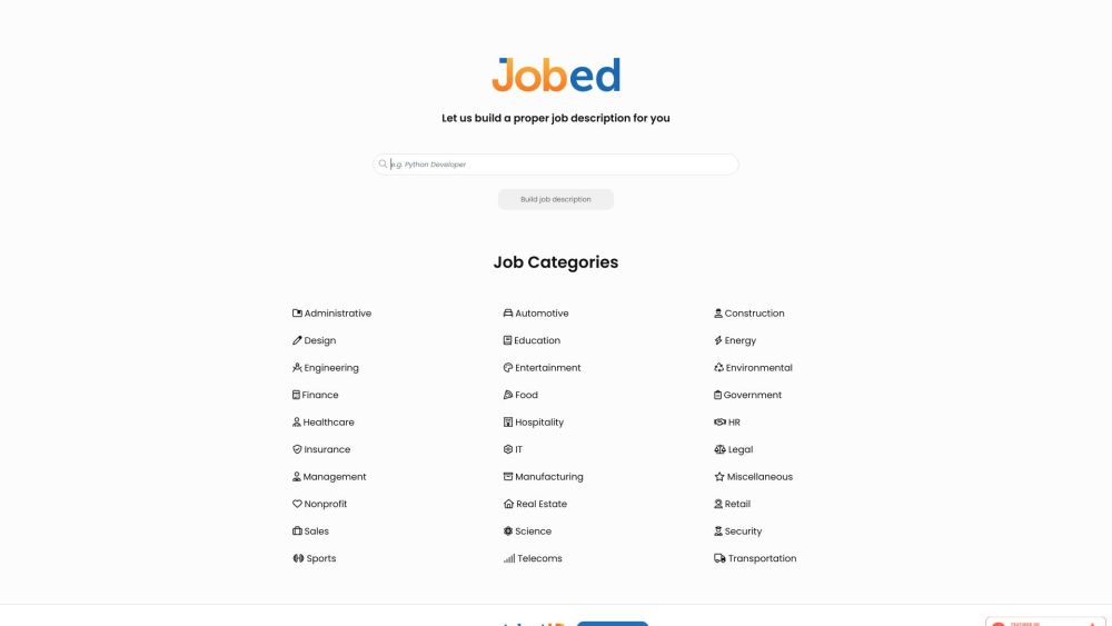 Jobed: AI HR Tool for Instant Job Descriptions & Talent Attraction