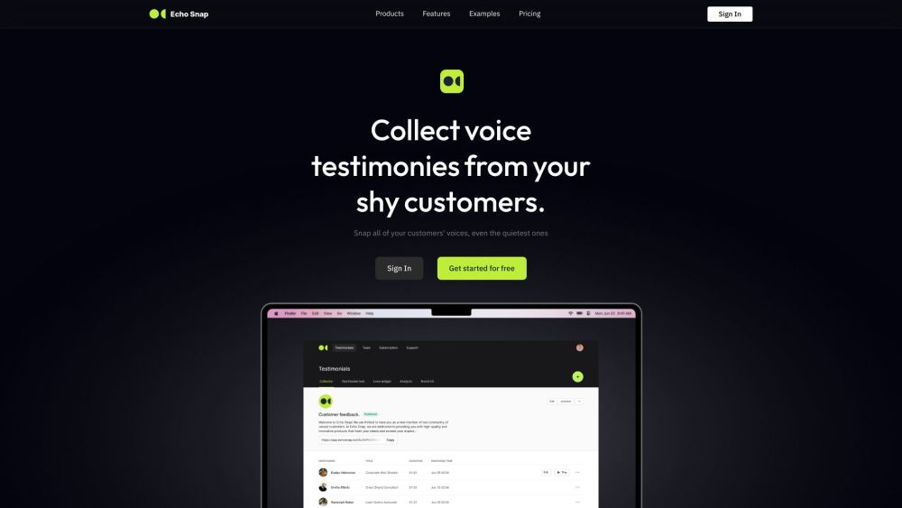 Echo Snap: Capture Voice Testimonials, Boost Credibility Echo Snap: Capture Voice Testimonials, Boost Credibility