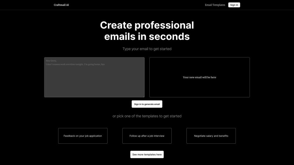 Craftmail AI: Generate Professional Emails Instantly with AI