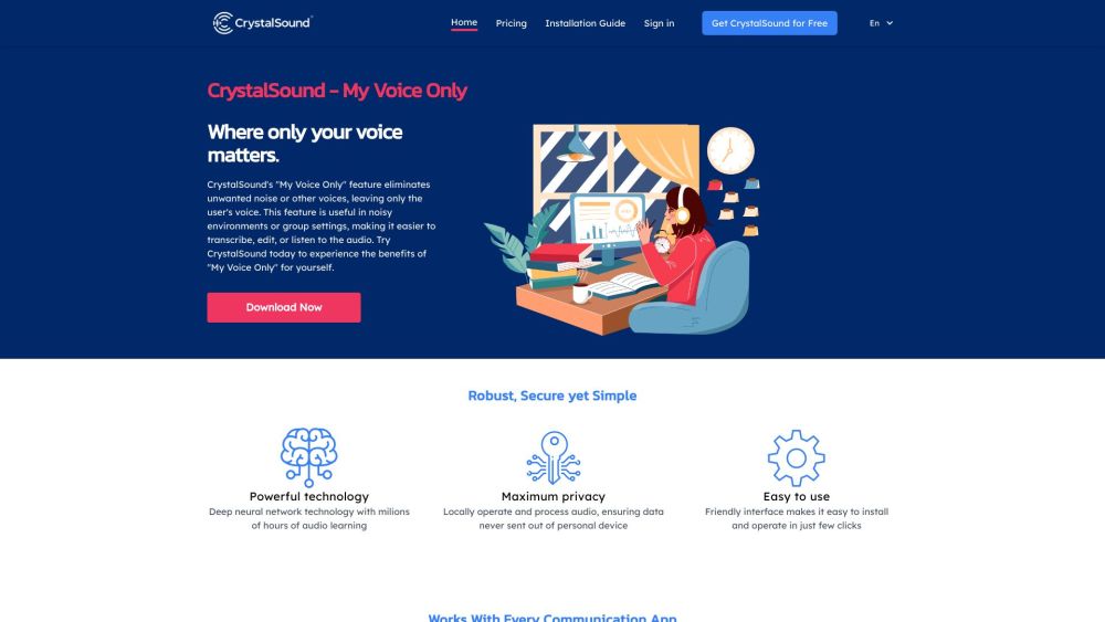 CrystalSound : AI Noise Reduction & Audio Clarity Enhancement