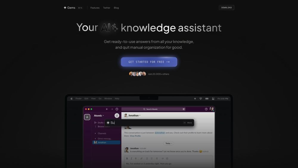 Gems: AI Knowledge Assistant for Notion, Gmail & Slack Tools