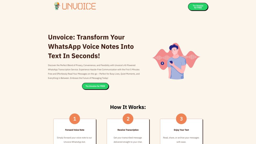 Unvoice Bot : AI Transcription, Instant Text, Voice Notes
