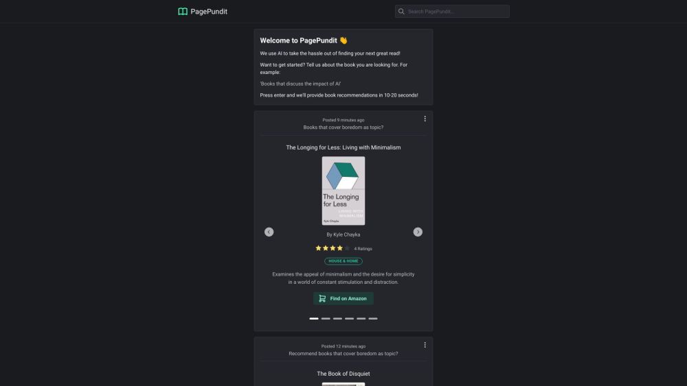 PagePundit: AI-Powered, Personalized Book Recommendations