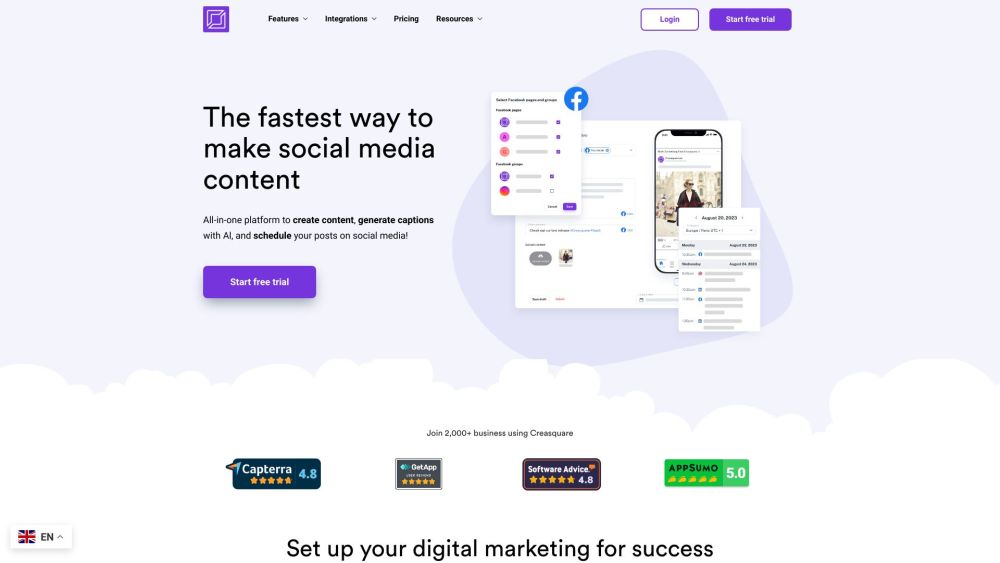 Creasquare: AI-Powered Content, Templates, Captions & Scheduling