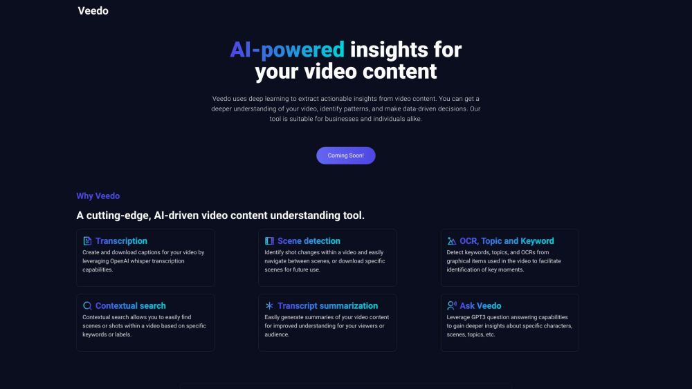 VeedoAI : AI-Driven Video Insights for Pattern Recognition & Decisions