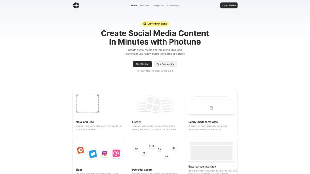 Photune : Design Social Media Content Fast with Templates