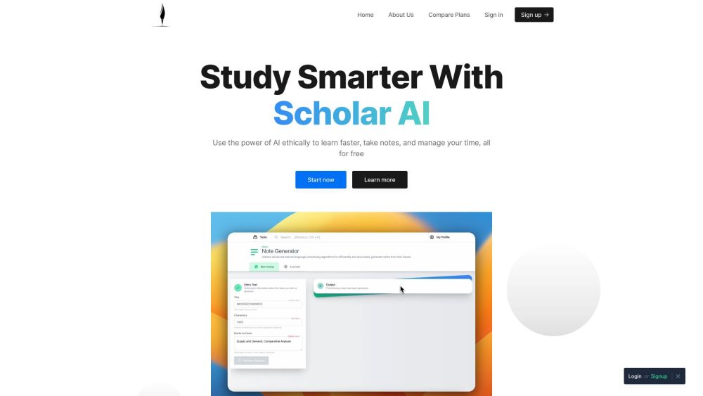 ScholarAI : AI Tools for Scholars, Streamline Research, Boost Output