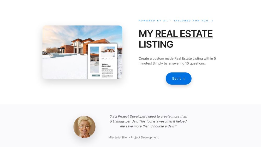 MY REAL ESTATE BROCHURE: AI-Powered Custom Property Listings