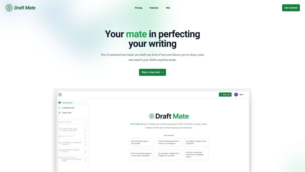 DraftMate: AI Writing, Advanced Tools, 24/7 Support