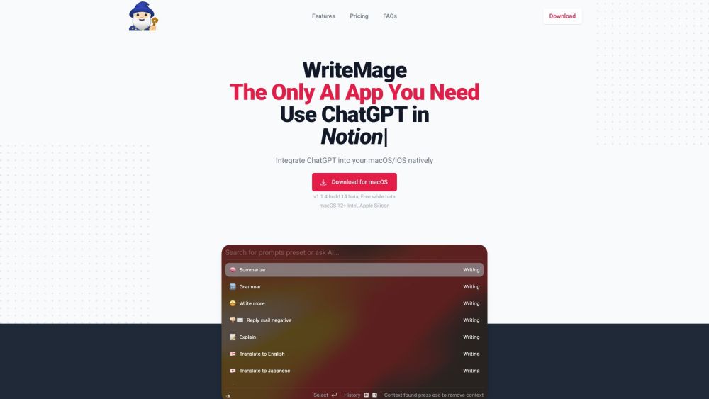 WriteMage: AI-Boosted Productivity for macOS & iOS with ChatGPT
