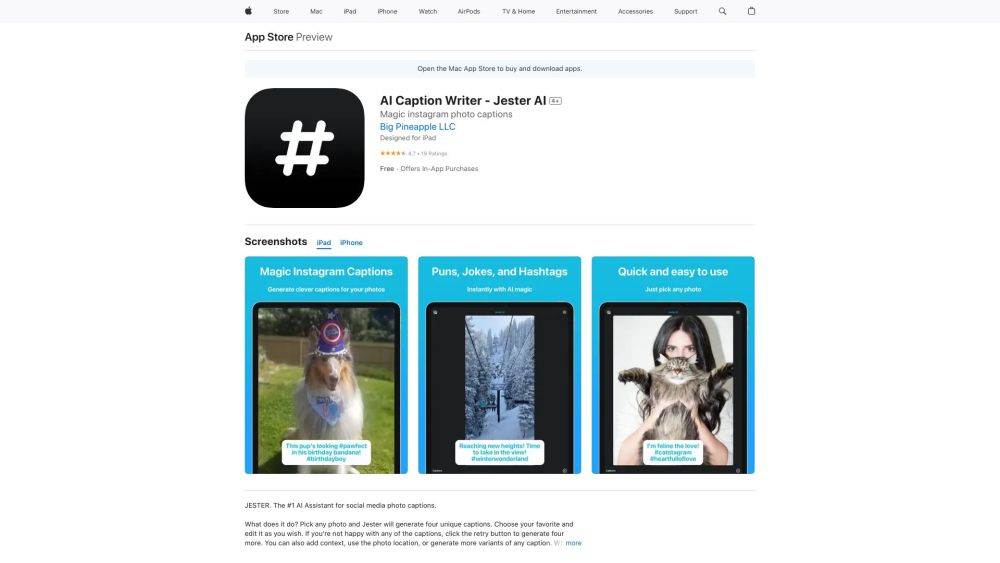 JESTER AI: Creative Companion for Instagram Photo Captions : Witty, Engaging, Stress-Free