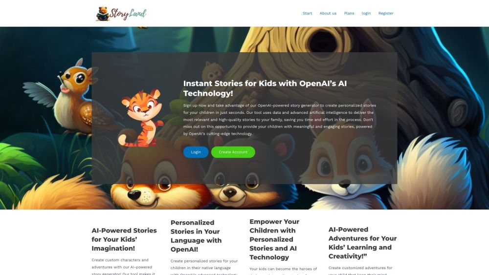 StoryLandAI: Personalized Kids Stories, Boost Creativity & Skills